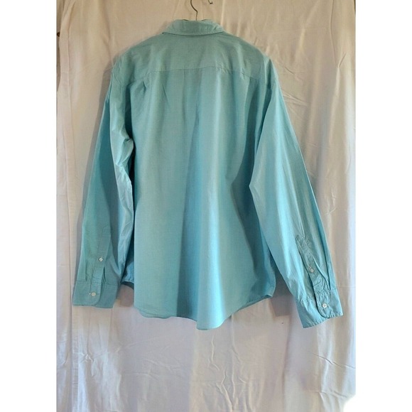 J. Crew XL Aqua Blue Slim Fit Long Sleeve Button Down Shirt 100% Cotton - Picture 2 of 3